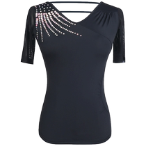 Dampao Morden dance blouses adult female V-collar mid-sleeve dancing clothes in Latin dance dress national standard dance dress