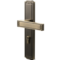 Yagu new Chinese door lock indoor bedroom bronze antique retro mahogany solid wood door lock magnetic room door lock