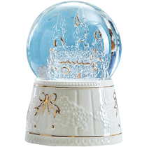 Snowflake Water Crystal Ball Music Box Rotation Trojan Eight soundbox haut-parleur Bluetooth Hommes et femmes Birthday Wedding Gifts