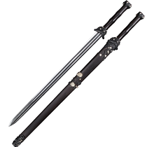 Longquan Guyue Sword Shop one-piece long patterned steel Han sword Tang sword ebony plum blossom sword traditional unedged sword