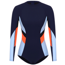 BE Fan Dean QUEEN series one-piece swimsuit womens long-sleeved conservative high-end sense gathered fashion island vacation