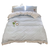 Ins style princess washed cotton quilt cover single piece 150x200 summer thin childrens single and double quilt cover 200x230