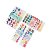 Taiwan Lion Solid Watercolor Pigment 36 Colors Primary School Gouache Childrens Hand-painted Beginners Painting Powder Painting Set with Art Supplies Kindergarten Safe Washable Watercolor Painting Set