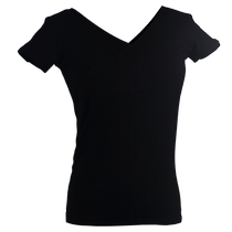 Dance practice clothes dance clothes cross V-neck tops ballet white short-sleeved summer adult womens half-sleeved body suits
