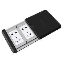 Sener black stainless steel anti-level push-type five-hole sliding cover floor plug computer phone USB floor ground socket