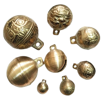 Puppy dog ​​bell collar pendant pet small large copper bell super loud and crisp retro tiger head brass