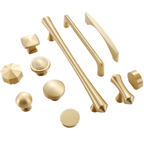 Modern simple pure copper brass cabinet door handle single hole wardrobe Nordic light luxury gold drawer cabinet small handle