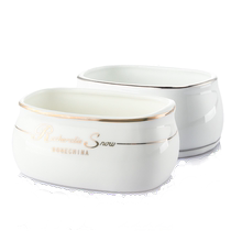 Coffee Yi Coffee Gold-rimmed Silver-rimmed Sugar Bowl Ceramic White Milk Jar Milk Jar Simple Home Storage Cylinder Coffee Jar