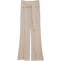 SNIDEL HOME spring and summer belt fungus pleated slit knitted trousers SHCP211036