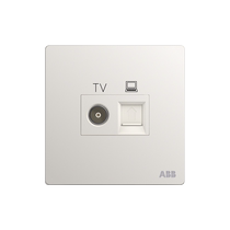 ABB switch socket Xuanzhi frameless Athens white two-position TV plus category 6 computer socket AF334