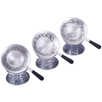 Handmade silver tea drain sterling silver 999 tea filter fine mesh filter high-end kung fu teapot tea filter tea separator