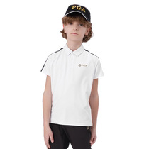 US PGA Kids Golf Clothes New Boy Short Sleeve T-shirt Printemps Summer Blouse Teen Sportswear