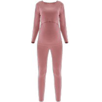 Shefen pregnant womens German velvet thermal underwear nursing autumn clothes and autumn trousers set autumn and winter postpartum plus velvet pajamas confinement clothes
