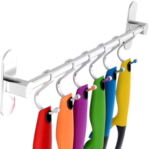 Kitchen Hook-free Viscose Space Aluminum Row Hook Powerful Load-bearing Hook Stick Hook cookware Supplies wall-mounted