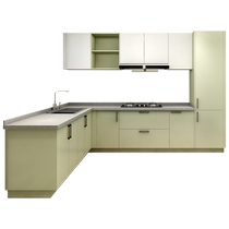 Quanyou Whole House Customized Integrated Cabinet Summer Xinqing French Open Kitchen Countertop Quartz Stone One-piece