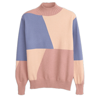 Internet celebrity half turtleneck color block bottoming sweater