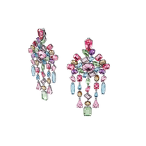 Swarovski Gema clip-on earrings are feminine exaggerated luxurious niche and high-end