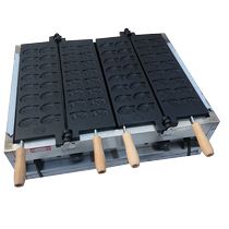 Carp yaki QM-116 electric bream yaki double plate 32 fish Korean style small fish cake machine stall grain holding fish charring machine