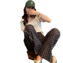 (Pamper Welfare) Leisure High waist straight cylinder wide legs Long pants Children 2024 New summer and thin section relaxed and thin