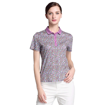 Milanden middle-aged and elderly mothers clothing large size mercerized cotton lapel T-shirt womens short-sleeved pure cotton summer printed top thin