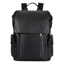 Hush Puppies Backpack Mens First Layer Cowhide Backpack Large Capacity School Bag Casual Computer Bag Trendy Travel Bag Mens Bag