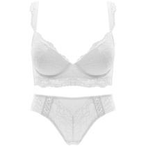 White underwear for women with small breasts push-up anti-sagging adjustable sexy flat-chest half-cup bra for summer thin style