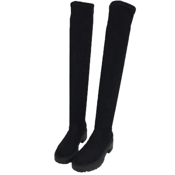 Women's over-the-knee boots 2025 new high-top flat-soled slim boots stretch boots autumn and winter plus velvet boots for women