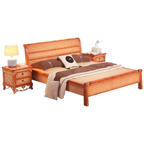 Teng Jiaren rattan bed 1 8m double bed bedroom furniture 1 5m solid wood rattan bed hotel bed and breakfast suite HT