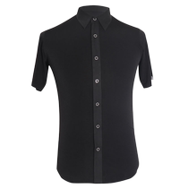 Danbaoluo mens Latin dance tops dance clothes mens adult ballroom dance costumes mens short-sleeved slim practice clothes