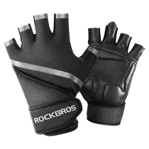 Rock Brothers Fitness Cycling Gloves Half Finger Mens and Womens Dumbbell Equipment Exercise Wrist Guards Dynamic Cycling Sports Training