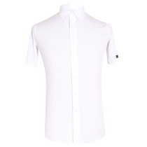 Dampao Romorden Dance Shirt Short Sleeve Mens New National Standard Dance Blouse White Ballroom Dancer Waltz Rehearsant Waltz