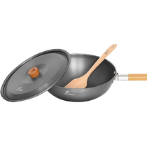 Huofengshanshe outdoor large frying pan Chinese cooking pot picnic picnic camping single pot portable removable long handle
