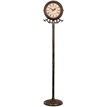欧式客厅落地钟复古美式乡村大立钟座钟铁艺工艺双面钟仿古时钟表