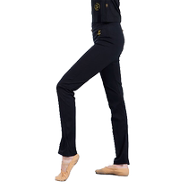 Red Dancing Shoes Folk Dance Practice Pants Thin Cotton Straight Tube Pants Children Adult Womens Height Waist Ballads Pants Practice Pants