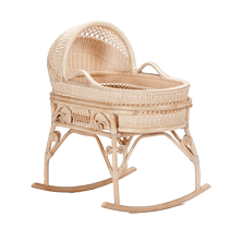 Changqingtang rattan baby cradle sleeping basket old-fashioned traditional 0-2 year old baby bed real rattan bed removable rocking bed