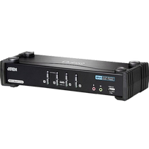 ATEN CS1784A 4-port DVI switch supports 7 1 audio peripherals USB KVM switch