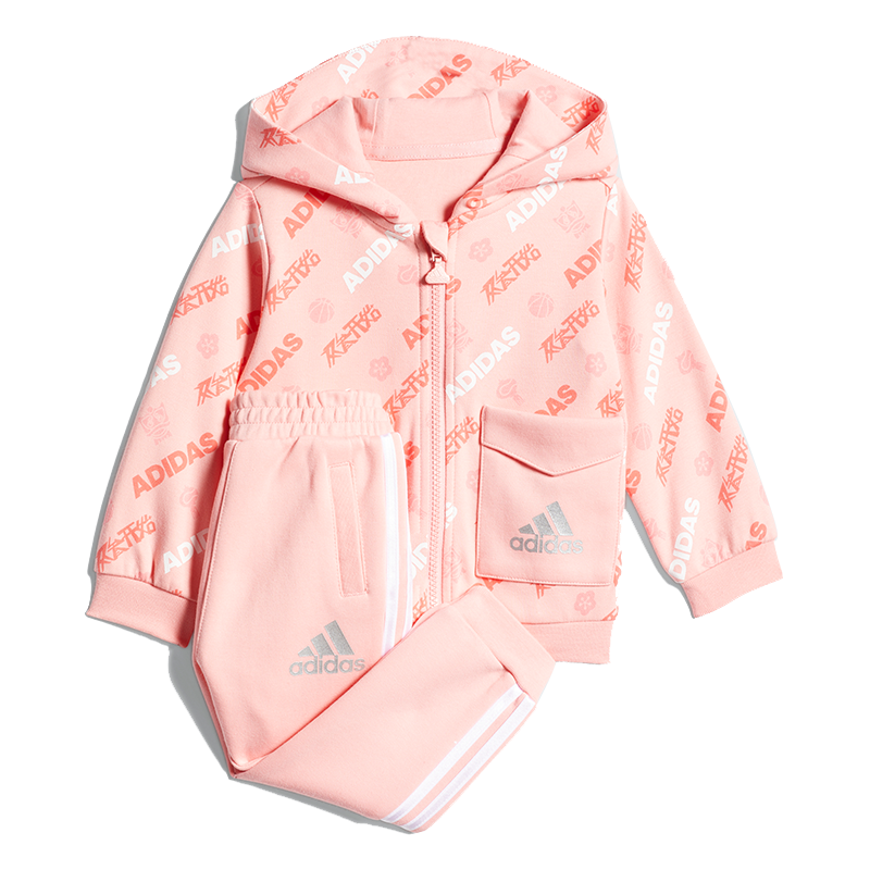 Adidas/阿迪达斯官方正品三叶草婴童运动休闲保暖长袖套装HK9813