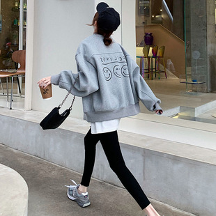 小香风复古温柔风棒球服卫衣拉链外套女