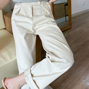百搭棉质休闲直筒裤