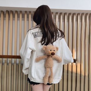 2022 后背小熊牛仔外套