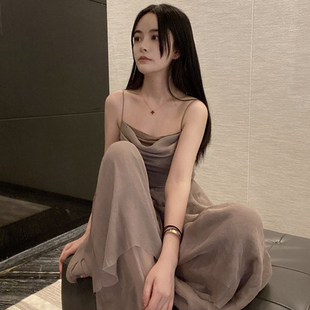 天丝/雪纺连体阔腿裤女高级感
