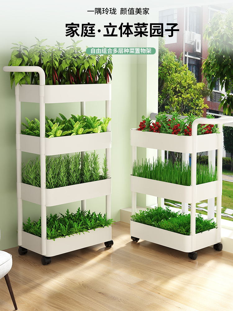 kệ gỗ ban công Hoa Giá Ban Công Để Rau Củ Rau Giá Đựng Đồ Rau Trong Nhà Phòng Khách Nhiều Lớp Dâu Tây Mọng Nước Đơn Giản Trồng Hiện Vật kệ sắt trồng cây ngoài trời kệ gỗ treo tường trồng cây