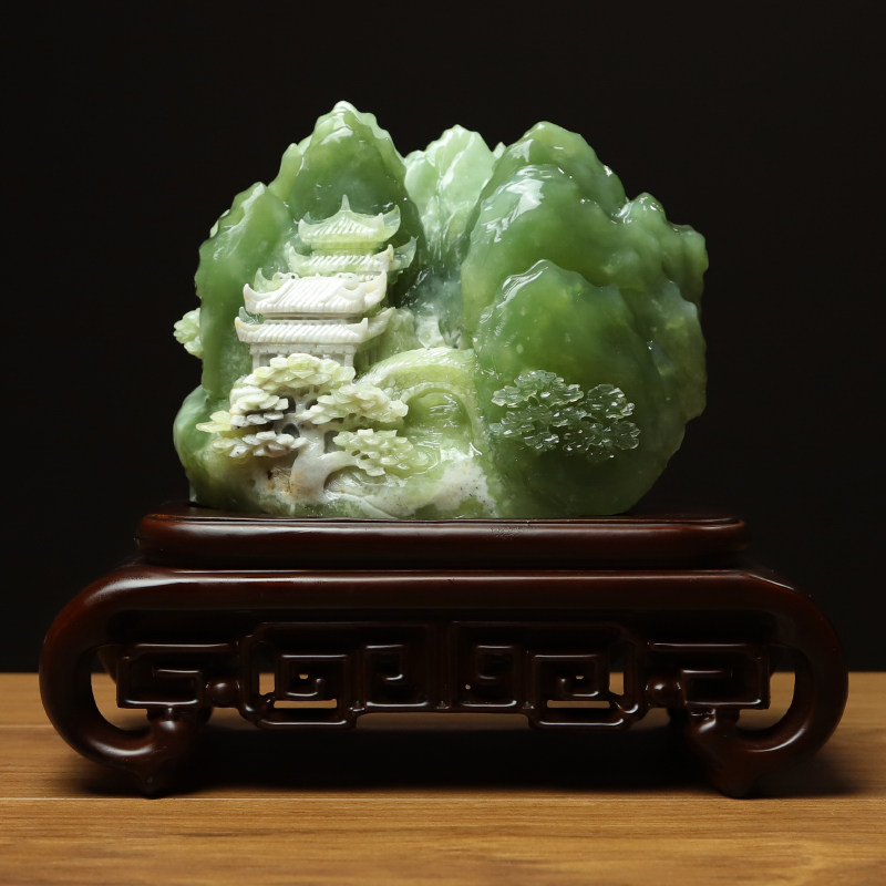 中国岫岩玉 白菜 置物 Jade carving xiuyan,china 中国岫岩玉 白菜