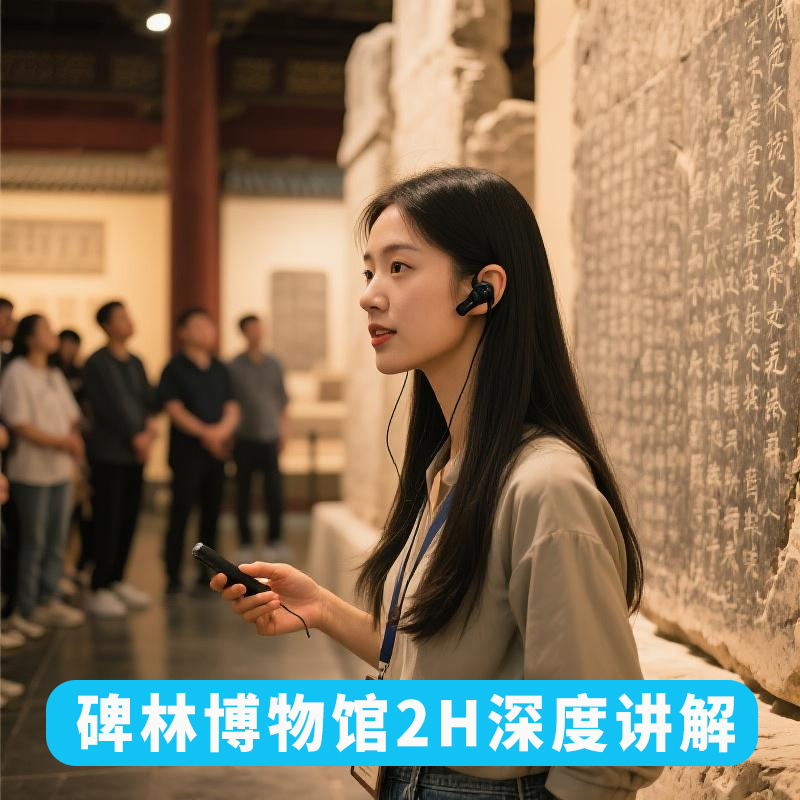 含门票西安碑林博物馆新老馆2小时金牌导游深度讲解小团亲子团