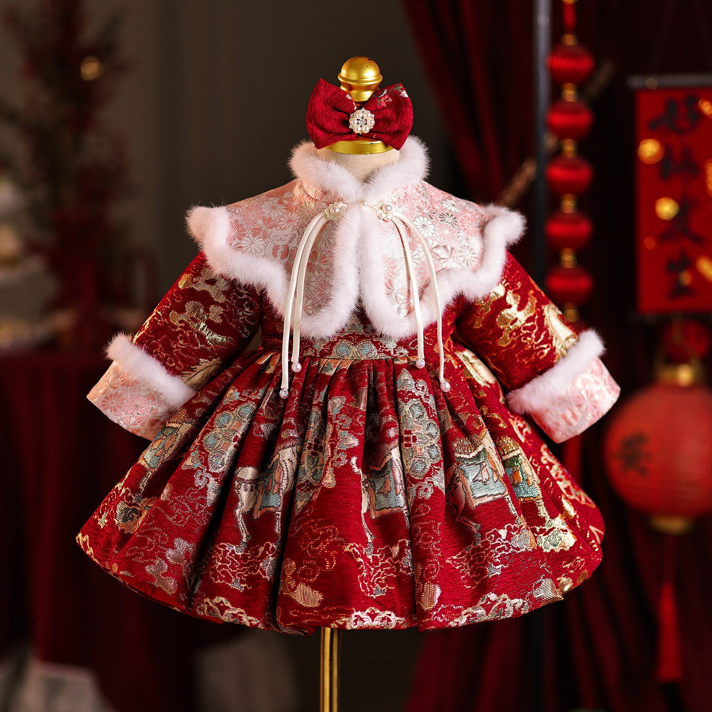 first birthday dress winter 🎁 for baby girls, cotton-padded princess dress 🎂 Girl dress ideas
