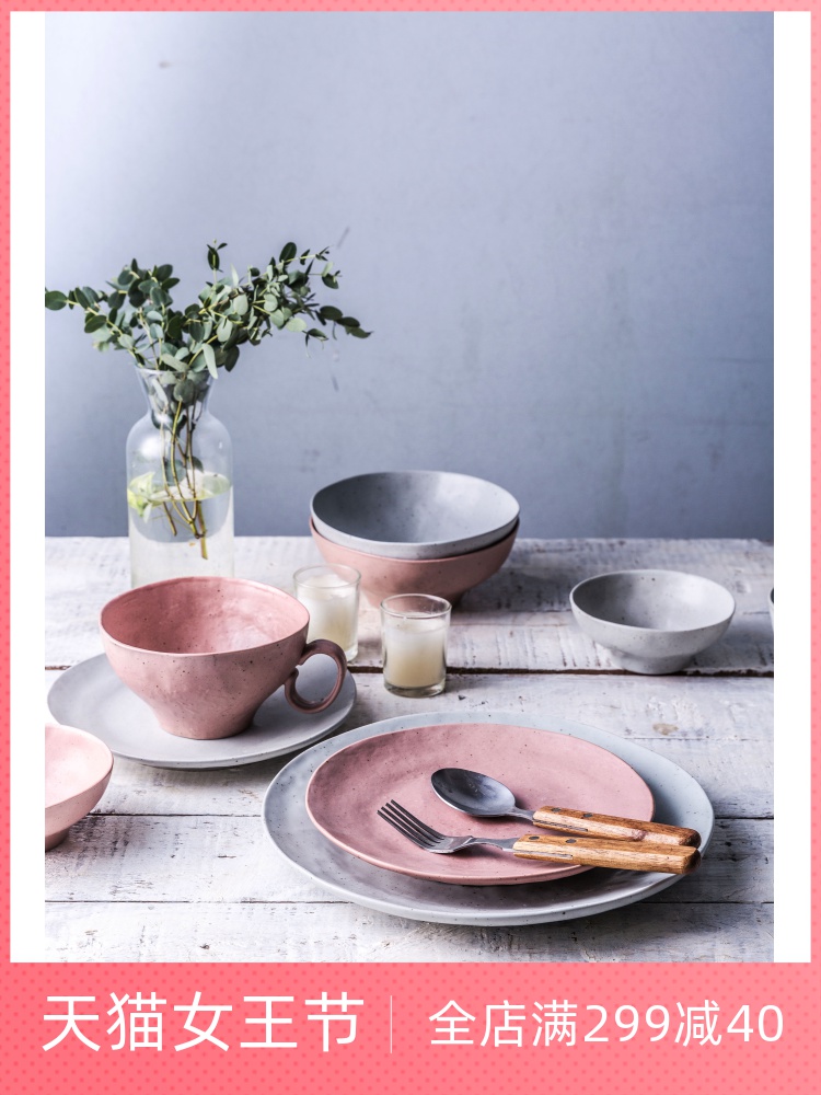 Lototo the original Japanese candy color rainbow such as bowl bowl tableware suit household large ceramic cup bowl dish plate