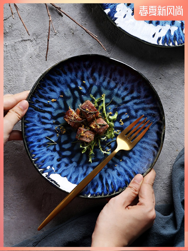 Creative up ceramic plate of pasta dish beefsteak 0 alien disk the disk pack home restaurant business