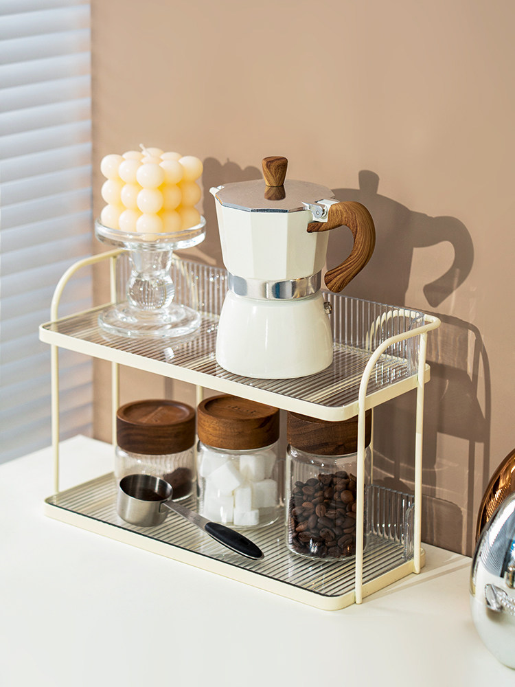 Giá đựng gia vị 2 tầng Onlycook light sang trọng phong cách giá để gia vị bàn bếp kệ giá để gia vị kệ gia vị thông minh kệ bếp khung sắt mặt đá