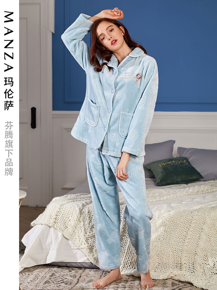 芬腾旗下 玛伦萨 秋冬加厚珊瑚绒 女式睡衣 居家服 天猫优惠券折后￥99包邮（￥159-60）多款可选
