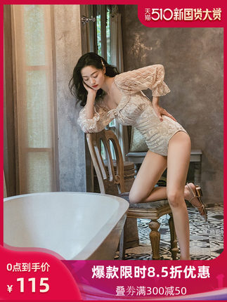 泳衣女仙女范保守遮肚显瘦长袖连体性感聚拢ins风学生温泉游泳装-tmall.com天猫 泳衣女仙女范保守遮肚显瘦长袖连体性感聚拢ins风学生温泉游泳装-tmall.com天猫